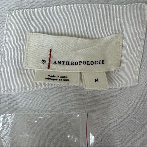 NWT Anthropologie Katerina Button-Front Mini Dress M Linen White Fit & Flare - Picture 2 of 8